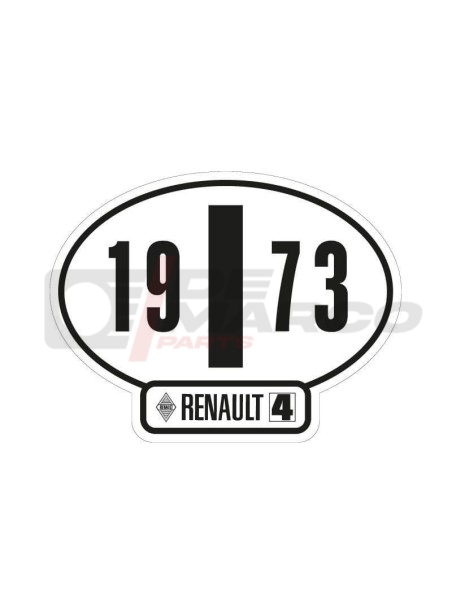 Adhésif identifiant Italie Renault 4 année 1973