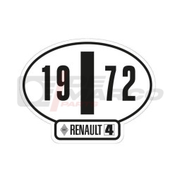 Italian identification sticker Renault 4 year 1972