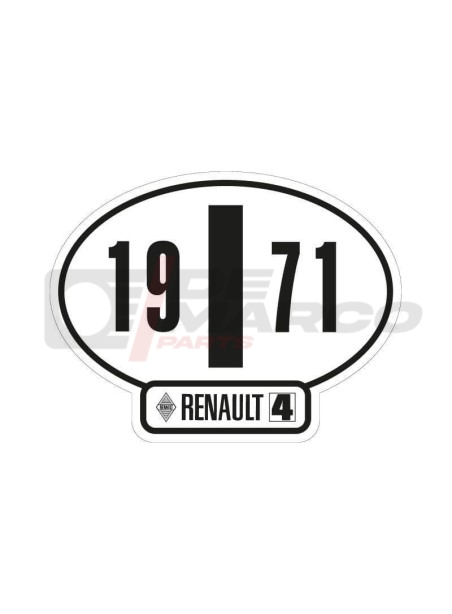 Adesivo identificativo Italia Renault 4 anno 1971