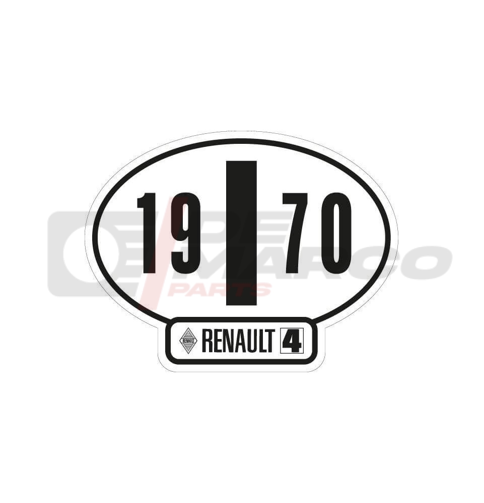 Adesivo identificativo Italia Renault 4 anno 1970