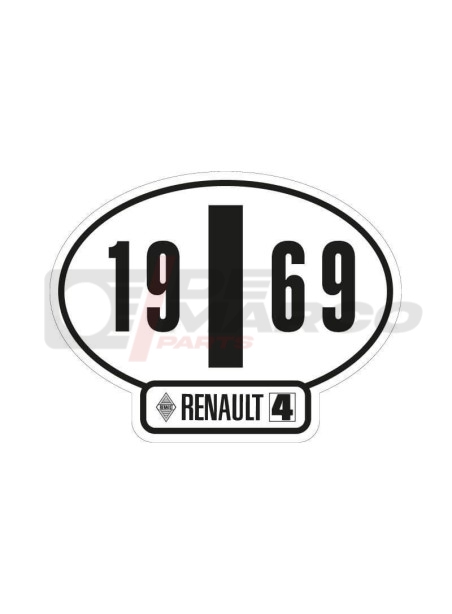 Adesivo identificativo Italia Renault 4 anno 1969