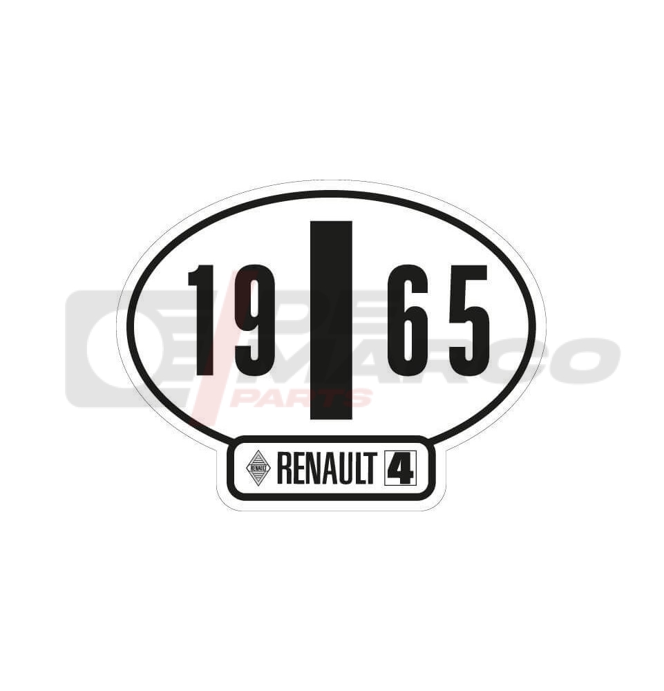 Italian identification sticker Renault 4 year 1965