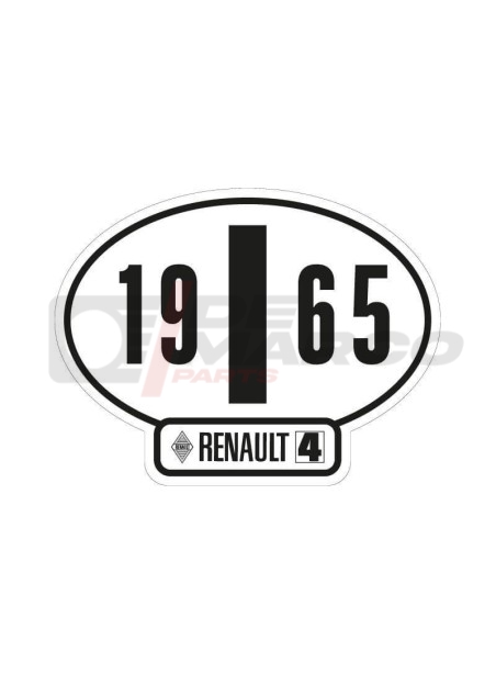 Italian identification sticker Renault 4 year 1965