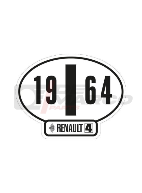 Adesivo identificativo Italia Renault 4 anno 1964