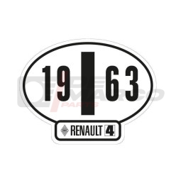 Italian identification sticker Renault 4 year 1963