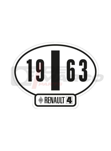 Adesivo identificativo Italia Renault 4 anno 1963