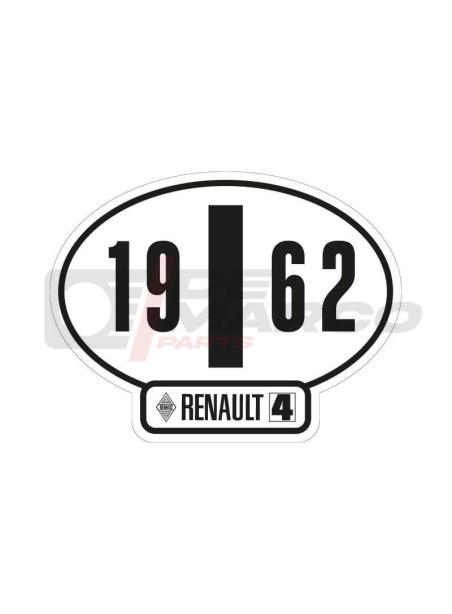 Italian identification sticker Renault 4 year 1962