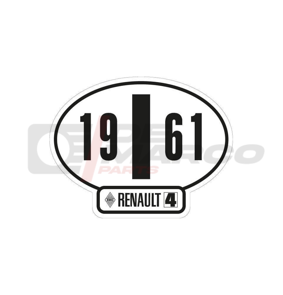 Italian identification sticker Renault 4 year 1961