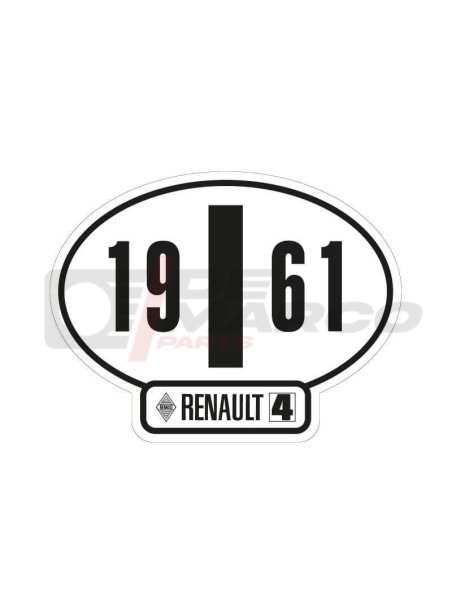 Italian identification sticker Renault 4 year 1961