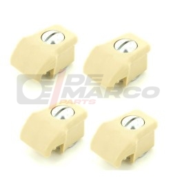 Set of 4 Beige Sliding Glass Knobs for Renault 4