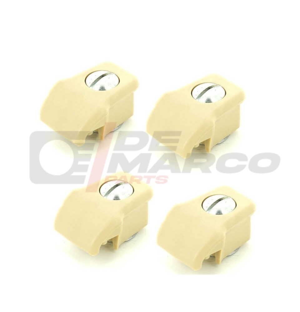 Set of 4 Beige Sliding Glass Knobs for Renault 4