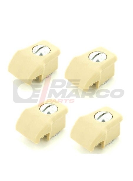 Set of 4 Beige Sliding Glass Knobs for Renault 4