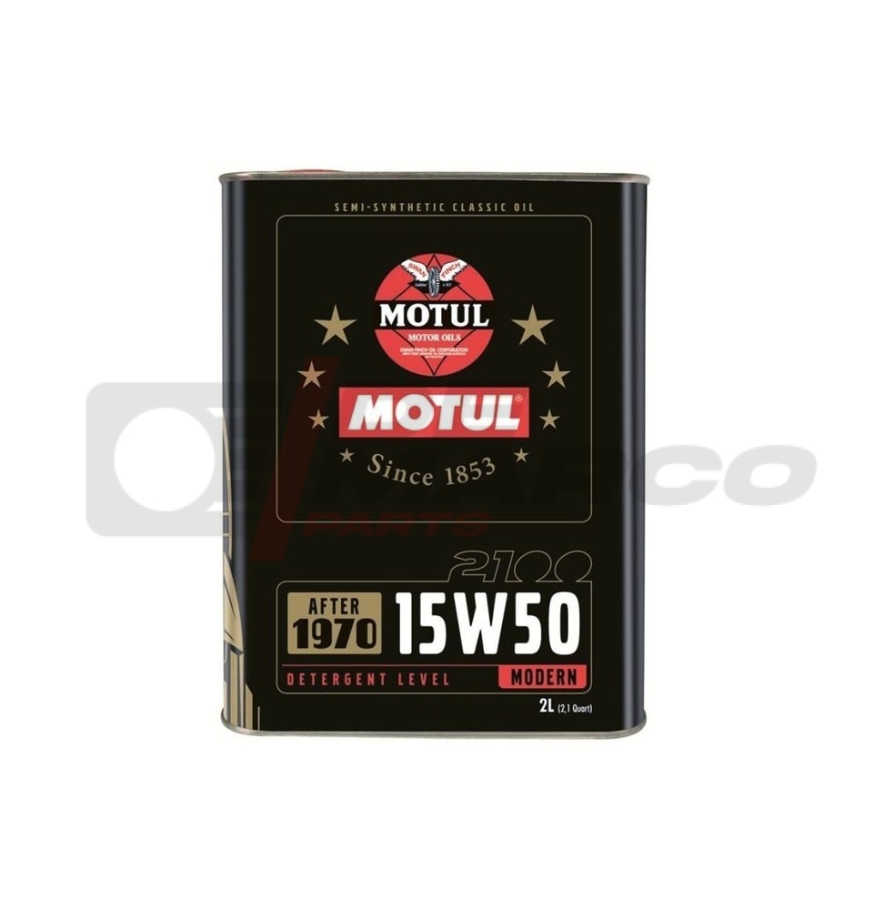 Huile moteur multigrade semi-synthétique Motul 15w50 pour voitures anciennes 2L