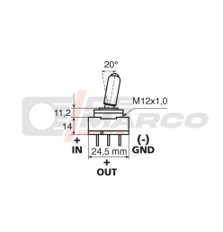 Toggle switch with blue led light