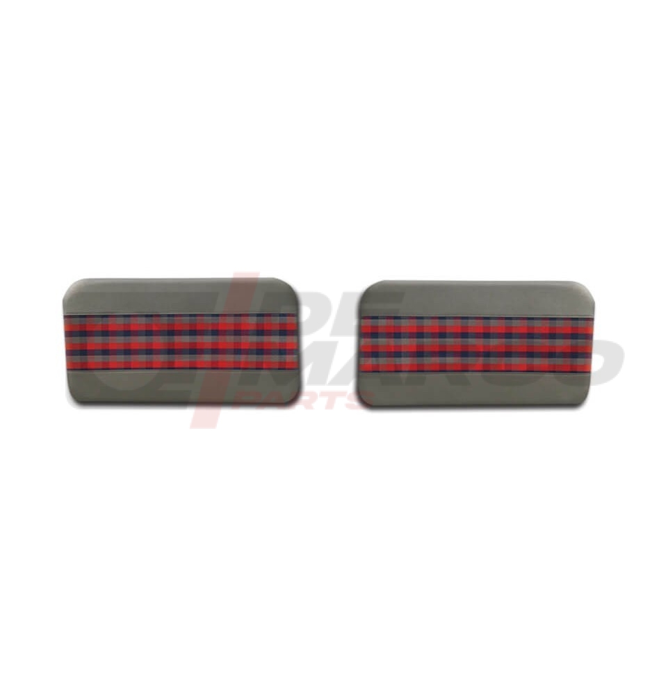 Pair of "Scottish" Front Door Panels Grey-Red-Blue for Renault 4