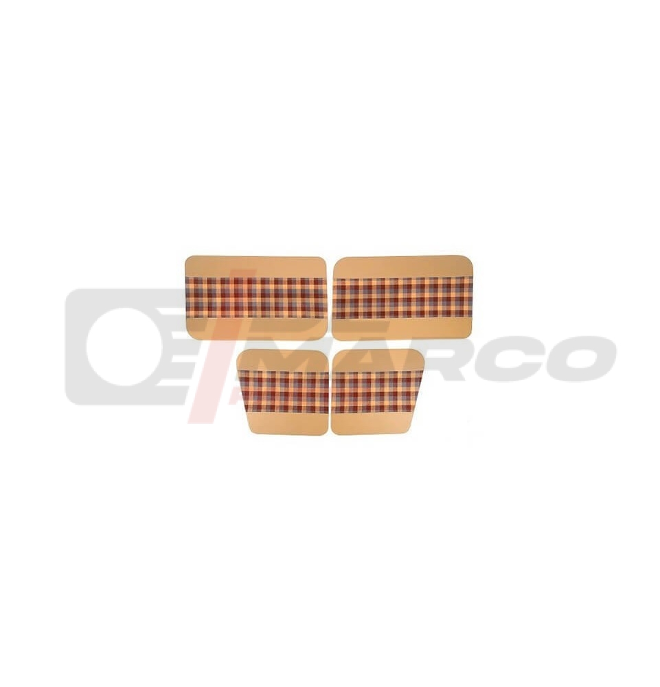 Set de 4 Panneaux de Porte "Écossais" Beige-Marron-Gris pour Renault 4