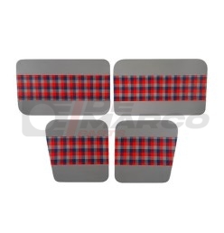 Set de 4 Panneaux de Portes "Écossais" Gris-Rouge-Bleu pour Renault 4