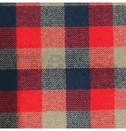 Tissu "Écossais" Gris-Rouge-Bleu pour Renault 4