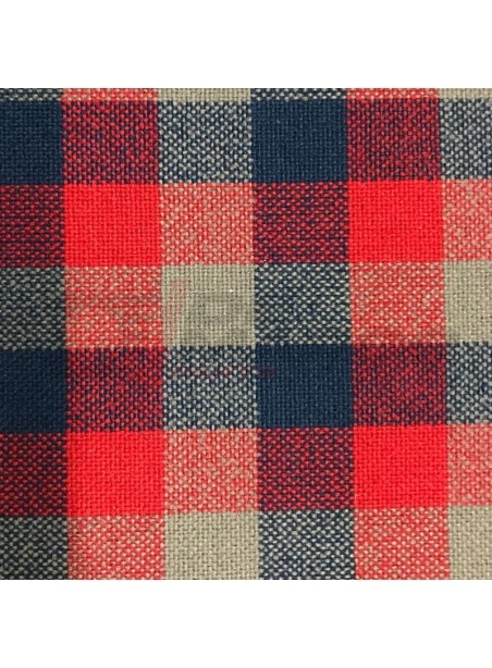 Tissu "Écossais" Gris-Rouge-Bleu pour Renault 4