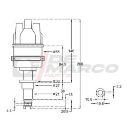 Complete electronic distributor for vintage Renault vehicles