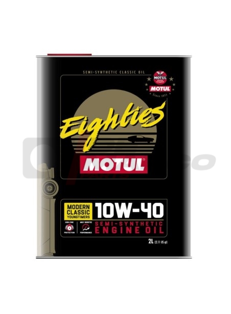 Huile moteur multigrade semi-synthétique Motul 10w40 ''Eighties'', pour voitures anciennes