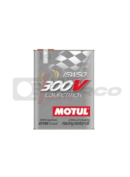 Huile moteur synthétique Motul 300v Competition 15w50 pour voitures anciennes réglées