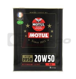 Huile moteur multigrade minérale Motul 20w50 pour voitures anciennes (2L)