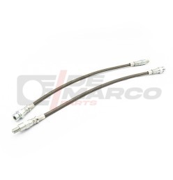 Pair of steel brake lines for front disc brakes on vintage Renault 4 vehicles