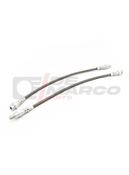 Pair of steel brake lines for front disc brakes on vintage Renault 4 vehicles