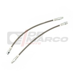 Pair of steel brake lines for front disc brakes on vintage Renault 4 vehicles