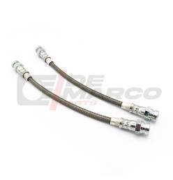 pair of steel brake hoses, suitable for rear brakes