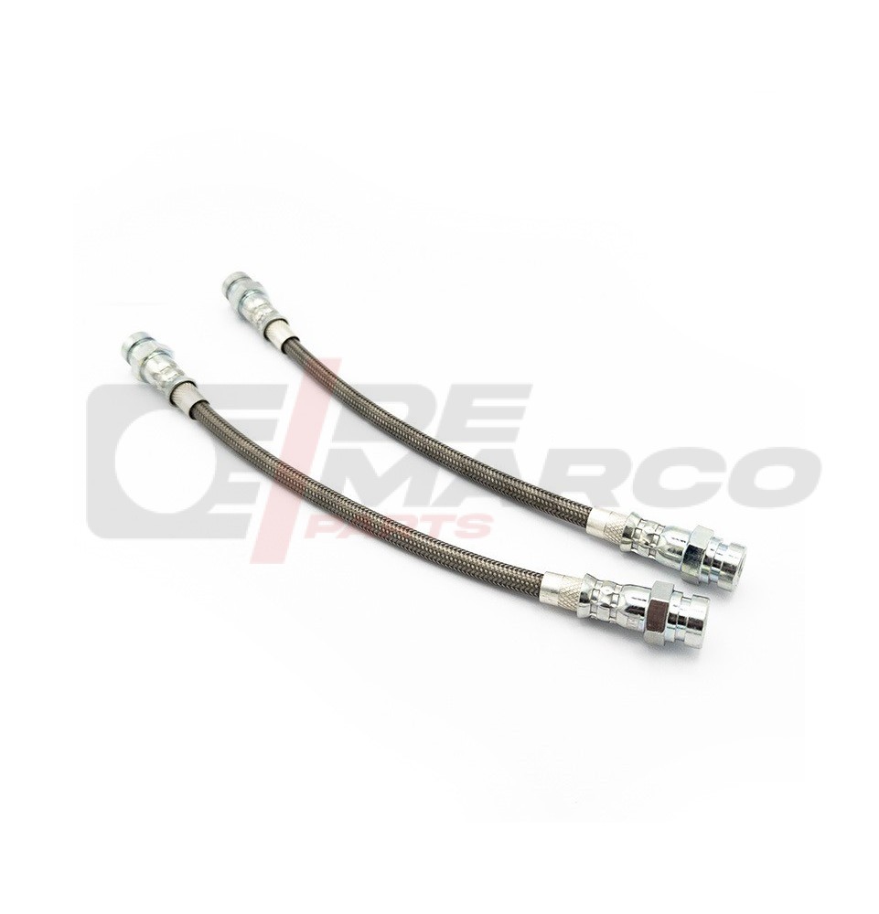 pair of steel brake hoses, suitable for rear brakes