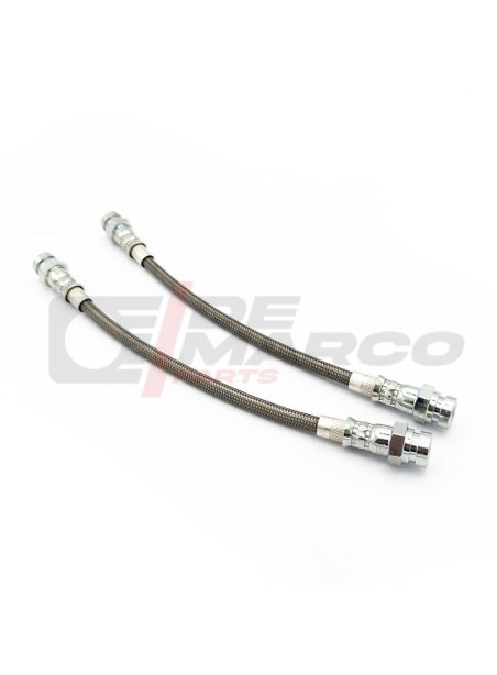 pair of steel brake hoses, suitable for rear brakes