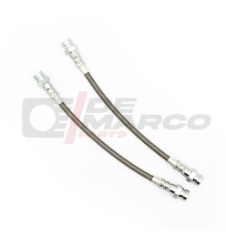 pair of steel brake hoses, suitable for rear brakes