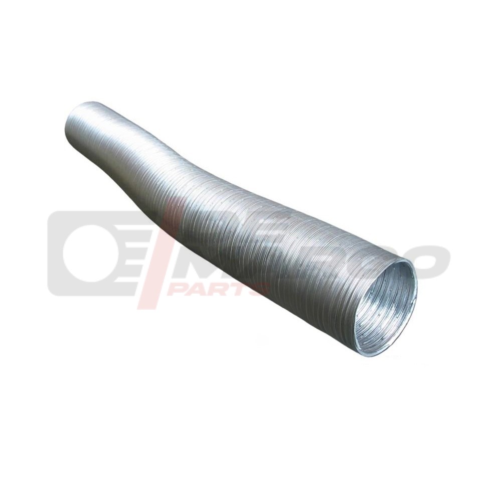 Aluminum preheating flexible hose for air filter box to be mounted on vintage vehicles