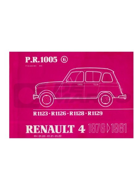 Catalogo ricambi originale Renault PDF R4 845cc e 1108cc