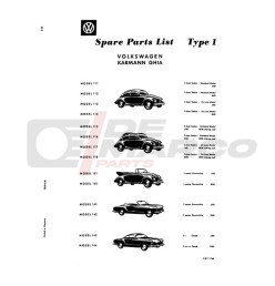 Catalogue de pièces détachées Volkswagen Type 1 mai 1960