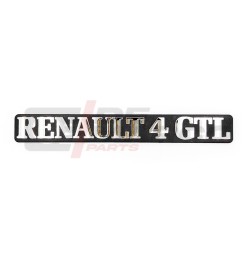 Inscription chromée RENAULT 4 GTL avec base en plastique noir