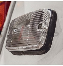 Transparent plastic rear reverse light for vintage Renault 4 vehicles, mounted