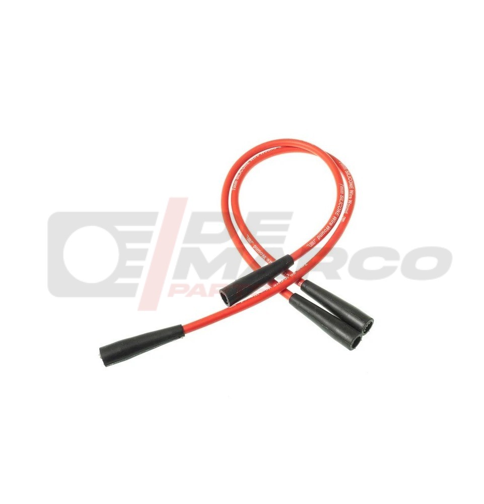 Red silicone spark plug cables for Citroen 2CV and derivatives